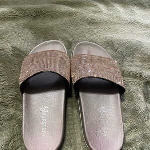 Furstory Gold Glitter Slides- Size 36-37 Size 6